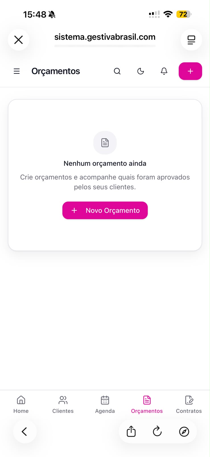 Crie orçamentos em minutos e acompanhe quais foram aprovados.